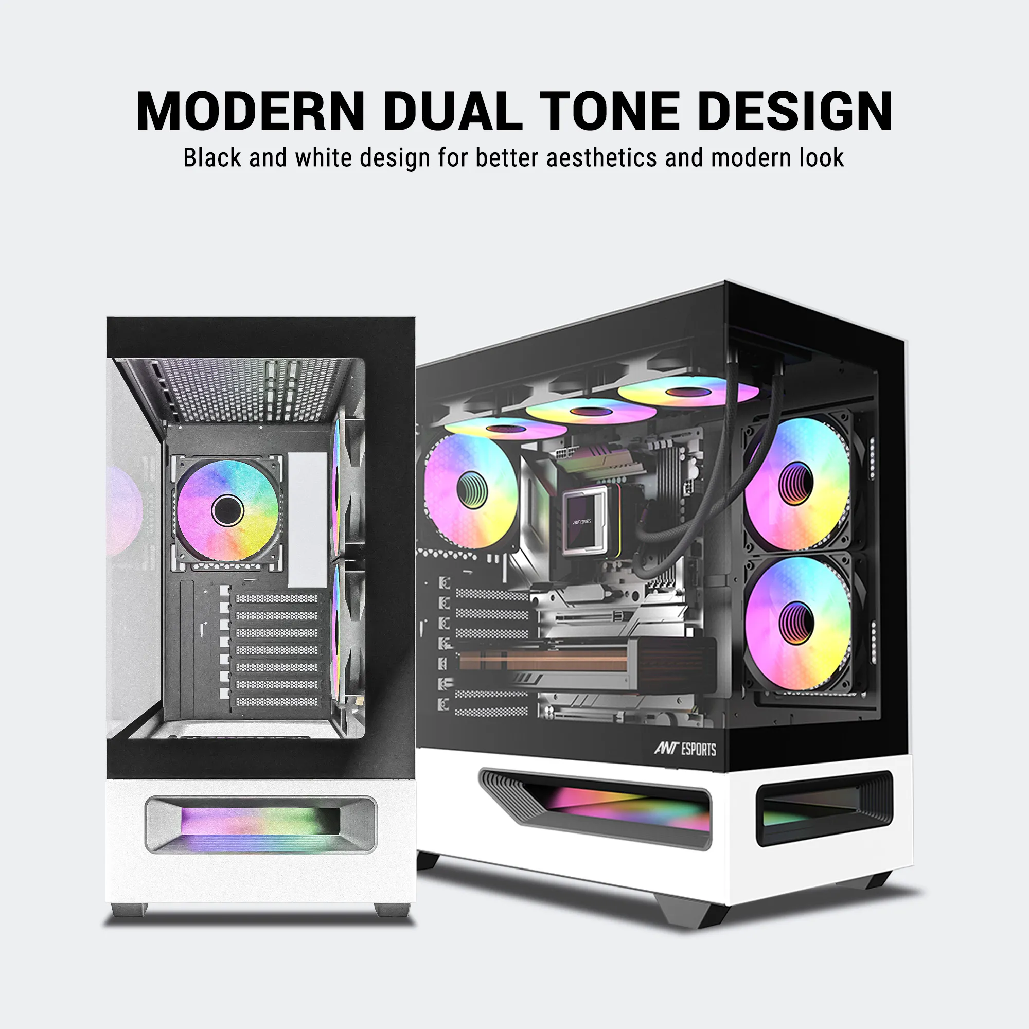 Ant Esports Mid Tower Gaming Cabinet (E-ATX/ATX/M-ATX/M-ITX) Crystal Spectra view 3